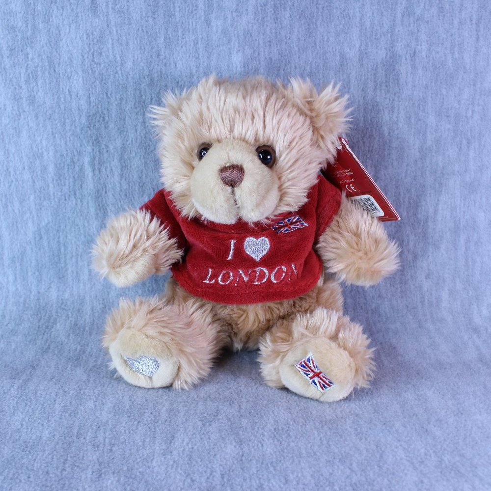 TEDDY BEAR I Love London NWT Stuffed 7" Sitting Plush Animal‎ Keel Toys